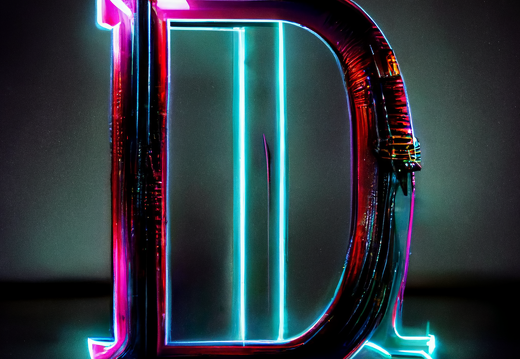 Buchstabe D, Neon-Cyberpunk